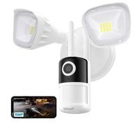 ieGeek 5MP Floodlight Camera Wired, Home Outdoor Security Cameras, 5G/2.4G WiFi Flood Light Camera Outside with PIR Detection/Smart Siren, Color Night Vision, 2 Way Audio, 24/7 Recording,Works w/Alexa