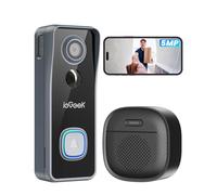 ieGeek Doorbell Camera No Monthly Fee, 5MP Video Doorbell Wireless, Camera Doorbell with Chime, PIR Motion Detection 2-Way Talk, Voice Changer, Easy Installation, Only 2.4GHz Wifi, Works with Alexa