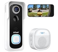 ieG oorbell Camera Wireless No Monthly Fee, 2K HD Video Doorbell with Chime, Smart AI Detection Instant Alert, 2-Way Talk, Clear Night Vision, Only 2.4GHz WIFI, Works with Alexa, White