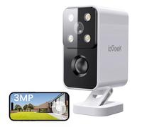 ieGeek No Monthly Fee 180° Horizontal Pan Security Camera Outdoor Wireless, 2K Battery Powered WiFi, PIR Detection and Alert, Siren Floodlight with Color Night Vision, IP65 Waterproof（Version 1）