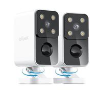 ieGeek No Monthly Fee 2K Security Camera Outdoor Wireless, 180° Horizontal Pan, Rechargeable Battery Wifi Camera, Colour Night Vision, Motion Detection, Siren Floodlight, Voice Intercom, IP65, 2PCS