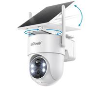 iegeek Reliable 2K PTZ Security Camera with Solar Panel & Night Vision in White iegeek White