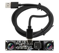 IEights 210fps Dual Lens Mono Global Shutter USB Camera, 800P OV9281 UVC Synchronization Webcam Module with Low Distortion M12 Lens Without Microphones, for Computer, Laptop, Android and Raspberry Pi