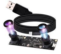 IEights Webcamera_USB 1080P Dual Lens USB Camera Module for Computer Wide Angle Dual Vision Lightburn Camera Mini UVC USB 2.0 Webcam Board 3D Stereo Binocular PC Camera for Raspberry Pi