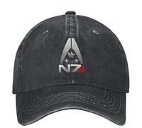 IEINYAUP Mass Effect N7 Star Logo Merch Unisex Baseball Cap Distressed Denim Washed Caps Hat Retro Outdoor Activities Gift Snapback Cap