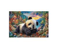 IEJKLUVWX Giant Panda Wall Pictures Panda Resting Waterproof Canvas Durable Moisture Resistant for Bathroom Sofa Background Home Decor Lover Unique 12x18inch(30x45cm)
