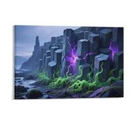 IEJKLUVWX Giant's Causeway Canvas Wall Art Scenic Spots Art Canvas Paintings for Living Room Bedroom Home Decorations 16x24inch(40x60cm)