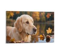 IEJKLUVWX Golden Retriever Canvas Wall Art Dog Artwork on Wall Art Canvas Paintings Gift to Your Families And Friends Or Your Lover 20x30inch(50x75cm)