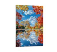 IEJKLUVWX Inverted Image Wall Decor Pictures Lake Hanging Art Poster for Living Room Bedroom Home Decorations 08x12inch(20x30cm)