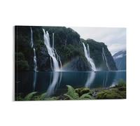 IEJKLUVWX Milford Sound Canvas Wall Art Scenic Spot Artwork on Wall Art Abstract Artwork for Living Room Bedroom Home Decorations 16x24inch(40x60cm)