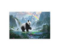 IEJKLUVWX Panda Canvas Wall Art Scenery Artwork on Wall Art Canvas Paintings Gift to Your Families And Friends Or Your Lover 08x12inch(20x30cm)