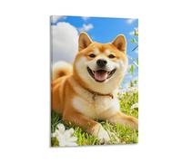 IEJKLUVWX Shiba Inu Wall Decor Picture Dog Artwork on Wall Art Giclee Canvas Prints Gift to Families Friends Lover 08x12inch(20x30cm)