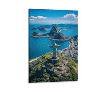 IEJKLUVWX The Statue of Christ in Brazil Wall Decor Picture Scenic Spot Giclee Canvas Prints Gift to Families Friends Lover 08x12inch(20x30cm)