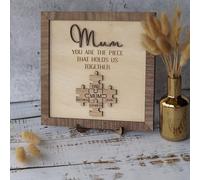 IEK Personalised puzzle piece name sign mum,you are the piece that holds us together,family puzzle sign,personalised gift (B,24.5x24.5cm(10inch))