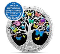 IELCJJ Vintage 6 Year Sobriety Coin - Recovery Tree of Life AA Coins - Colorful Butterfly AA Chips and Medallions - 1-10 Prime NA HA AA Living Clean Narcotics Alcoholics Anonymous Gifts for Men Women