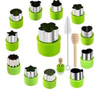 IELEK 14 Pcs Fruit Vegetable Cookie Cutters Shapes Sets Stainless Steel Food Mini Pie Cookie Stamps Mould for Kid Baking,Bento Box and Decorating Tools