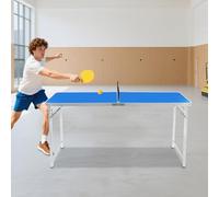 ieLsngai Foldable Ping Pong Table, Indoor/Outdoor Foldable & Portable Ping Pong Table Game Set, with Net,2 Table Tennis Paddles and 3 Balls 152 * 67 * 70cm