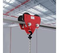 ieLsngai Manual Trolley 3T Load Capacity, Adjustable Push Travel Girder Beam Trolley 90-105mm, Heavy Duty Iron Garage Hoist, for I-beams, H-beams, and Curved Rails with Arcs