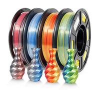 IEMAI 3D Printer Filament Set, Dual Color Silk PLA Filament, 1.75mm, +/-0.02mm Dimensional Accuracy, Gold/Red, Blue/Silver, Red/Silver, Blue/Yellow