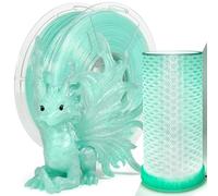 IEMAI Glitter Transparent PLA Filament 1.75mm 1Kg, High Light Transmittance Clear Mint Green PLA 3D Printer Filament, Dimensional Accuracy +/- 0.02mm