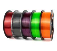 IEMAI PETG Filament 1.75mm 5Kg, Transparent Gray/Orange/Purple/Fluorescent Green/Red PETG 3D Printer Filament, High Speed Printing, Dimensional Accuracy +/- 0.02mm, Halloween Set