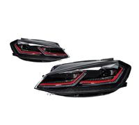 IENQBVL 2 PCS For Golf 7.5 For Golf7.5 MK7.5 2018-2021 LED Headlight Assembly Upgrade R-L Style Design LHD RHD(Red,LHD)
