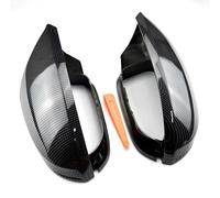 IENQBVL Car Rearview Mirror Cover For Audi A6 C7 C7.5 S6 4G 2012 2013 2014 2015 2016 2017 2018 Rear View Wing Case 2pcs BLACK Side Mirror Cap Covers Wing Mirror Cover(Carbon Look)