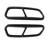 IENQBVL Exhaust Pipe Car Quad Exhaust Tip Trim For A-udi A6 C7 2016 2017 2018 Stainless Steel Gloss Black Replacement Exhaust Pipe Protector Tail Throat