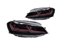 IENQBVL For Golf 7 MK7 2013-2017 Upgrade 7.5 Design LED Headlights Assembly DRL Bifocal Lens Lamp 2 PCS(Red,LHD)