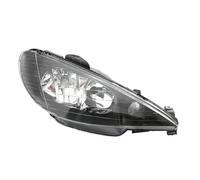IENQBVL For Peugeot 206 T11 2006 2007 2008 2009 2010 2011 2012 2013 Crystal Lens Black/White Headlamp(Black right b)