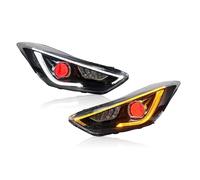 IENQBVL LED Projector Headlight Assembly For Hyundai For Elantra 2012-2017 Headlamps Red Demon Eyes Daytime Running Light