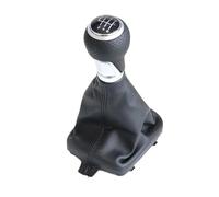 IENQBVL Shifter Lever Knob for A3 S3 8P 2003-2012 Accessories Car Gear Shift Knob with Gaiter Boot Cover Pu Leather(6 Speed Black Silver)