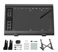 ienRon Digital Graphics Tablet 10x6 inches with Battery-Free Stylus,12 Hot Keys,Compatible with Windows,Mac,Android for Artist, Designer, Online Teaching