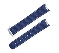 IENYU 20mm 21mm Fluorous Rubber Watch Band For Omega Strap AQUA TERRA 150M AT150 Ultra Light Worldtimer 43mm 41mm Fold Clasp Watchbands(Blue2,21mm)