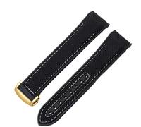 IENYU 20mm 22mm Rubber Silicone Watch Bands Nylon Watchband For Omega Straps Seamaster 300m GMT Chrono 600m Planet Ocean 215 Bracelets(Black White Yellowgd,20mm)