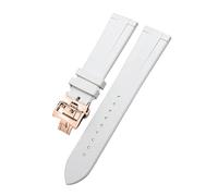IENYU FKM WatchBand 19mm 20mm 21mm 22mm For Vacheron Constantin Colorful Soft Fluorine Rubber Watch Strap Butterfly Clasp(White rose,21mm)
