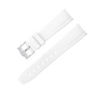 IENYU For Omega Speedmaster Watch Replacement Band Curved No Gap Rubber Strap Men Women 20mm 21mm 22mm Watchbands silver gold rose black buckle(D,20mm black buckle)