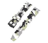IENYU For Omega Swatch MoonSwatch Curved End Silicone Rubber Bracelet Men Women Sport Watch Band Accessorie 20mm(Camo white02)