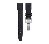 IENYU Nylon Canvas Leather Watchbands For IWC SPITFIRE MARK 18 Portugieser Portofino Pilot IW3777 Wristband 20mm 21mm 22mm(BLUE SILVER buckle A,20MM)