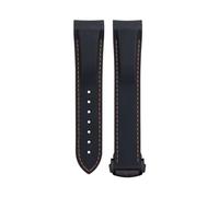 IENYU Soft Flexible Rubber Watchband For Omega Speedmaster Moonwatch Seamaster 300 AT150 PLANET OCEAN 600 Wristband 20/21/22mm Black Round Buckle(Black Orange,22mm)
