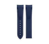 IENYU Soft Flexible Rubber Watchband For Omega Speedmaster Moonwatch Seamaster 300 AT150 PLANET OCEAN 600 Wristband 20/21/22mm No buckle(Blue White,20mm)