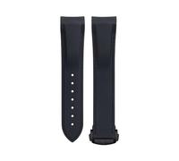 IENYU Soft Flexible Rubber Watchband For Omega Speedmaster Moonwatch Seamaster 300 AT150 PLANET OCEAN 600 Wristband 20/21/22mm Black Round Buckle(Black Black,20mm)