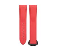 IENYU Soft Flexible Rubber Watchband For Omega Speedmaster Moonwatch Seamaster 300 AT150 PLANET OCEAN 600 Wristband 20/21/22mm Black Tip Buckle(Red,20mm)