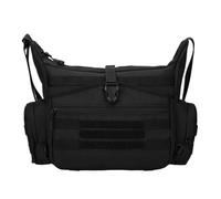IENYU Tactical Sling Bag Military Men's A4 Document Molle Messenger Crosscody Bags Laptop Shoulder 15.6 inch Daily Bag(Black)