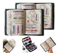 ienz DIY Stitch Embroidery Books, Embroidery Stitch Book Kit, Mini Sewing Kit, Embroidery Sampler Book Stitch Notebook with Instructional Tutorial 138 Pattern for DIY and Sew Enthusiast (Two Sets)