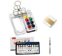 ienz Tobios Mini Watercolour Kit, Mini Watercolour Paint Set Travel, Tobios Watercolor Kit, Includes Palette Clip Brush and Sketchbook for Art Lovers