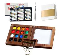 ienz Tobios Mini Watercolour Kit, Mini Watercolour Paint Set Travel, Tobios Watercolor Kit, Includes Palette Clip Brush and Sketchbook for Art Lovers