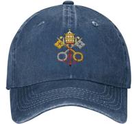 IEOGHWXY Baseball Cap Snapback Sun Hat for Warmth Coats of Arms The Holy See and Vatican City Caps Vintage Distressed Washed Emblem Dad Birthday Gift Men Women Multicoloured