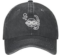 IEOGHWXY Baseball Cap Snapback Sun Hat for Warmth Custom Cotton Diving Scuba Sea Emblem Glasses Symbol Women Men Breathable Diver Dad Streetwear Birthday Gift Men Women Multicoloured