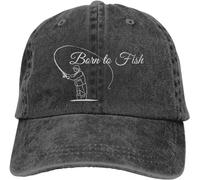 IEOGHWXY Baseball Cap Snapback Sun Hat for Warmth Pure Color Dad Hats Born to Fish Women's Visor Caps Carp Fishing Fisher Peaked Birthday Gift Men Women Multicoloured